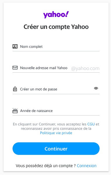 creer compte yahoo