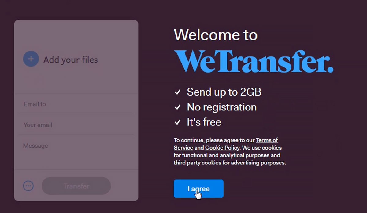 wetransfer bienvenue